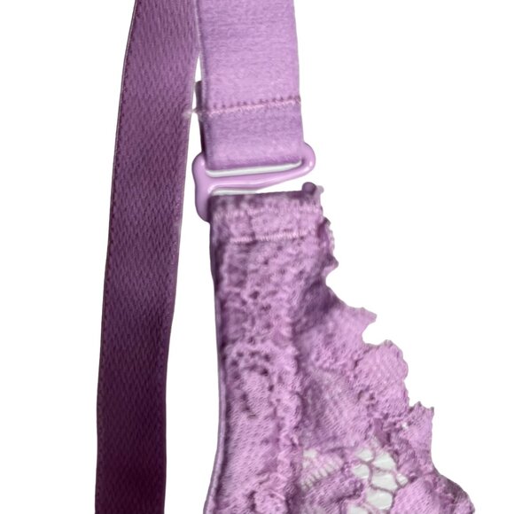 Auden Plunge Coverage Push-Up Bra Padded Lace Lilac Purple Size 34D - Picture 5 of 9